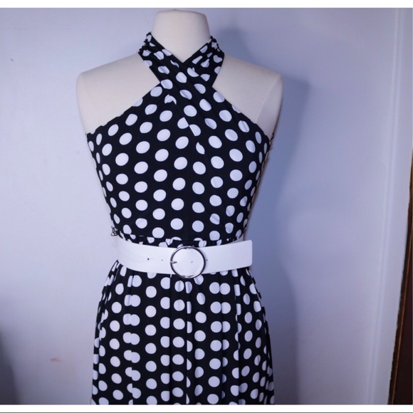 ✨HP✨Michael Kors Petite Dot-Print belted dress - Picture 4 of 6
